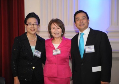 Banquet attendees (left to right) Yu Sook Kim, Sherry Walters and Kenji Sawai.